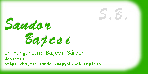 sandor bajcsi business card